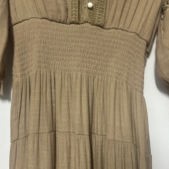 Beige Crochet Detail Dress - Picture 7 of 7